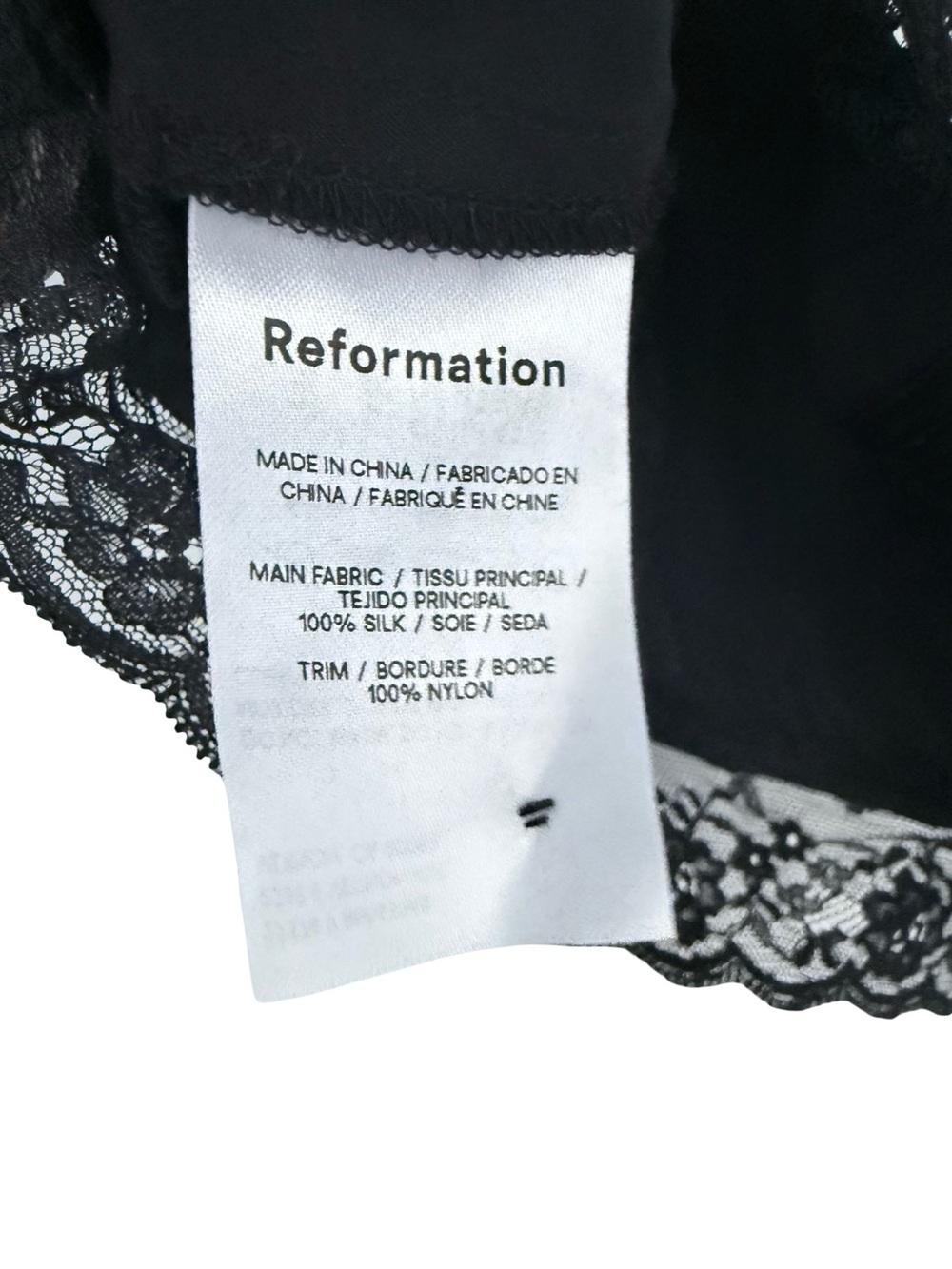 Reformation 100% Silk Axton Top Sz 6 Black - Picture 5 of 8